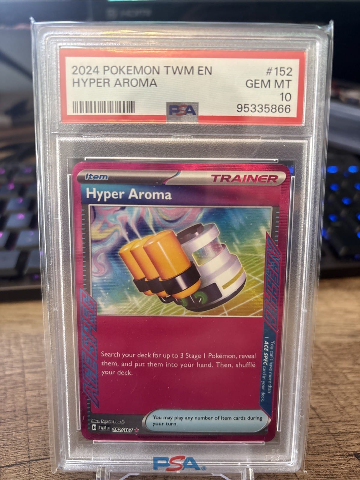 2024 Pokemon TWM EN Hyper Aroma #152 PSA 10, photo