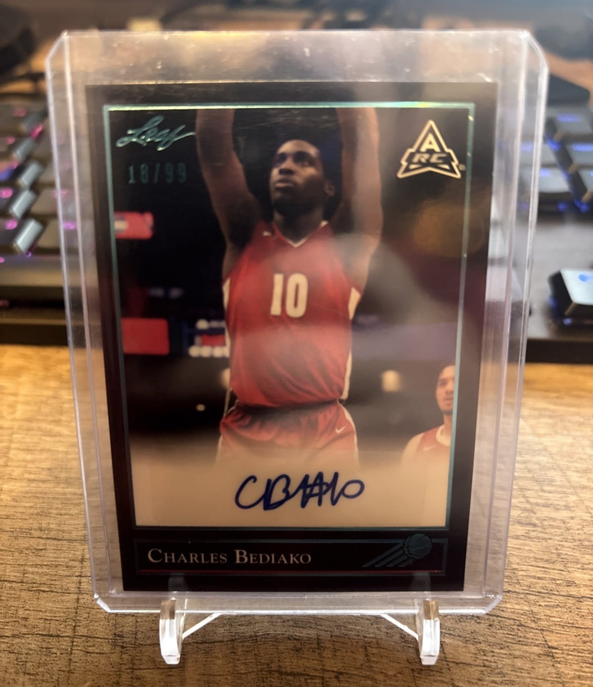 Charls Bediako 2021-22 Leaf Memories 1992 Platinum Auto /99 #BG-CB1 Card, photo