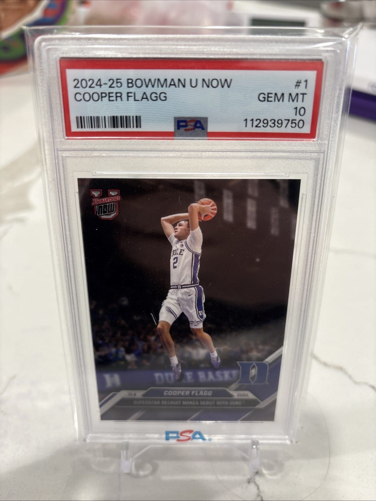 2024-2025 Bowman U Now Cooper Flagg #1 PSA 10, photo