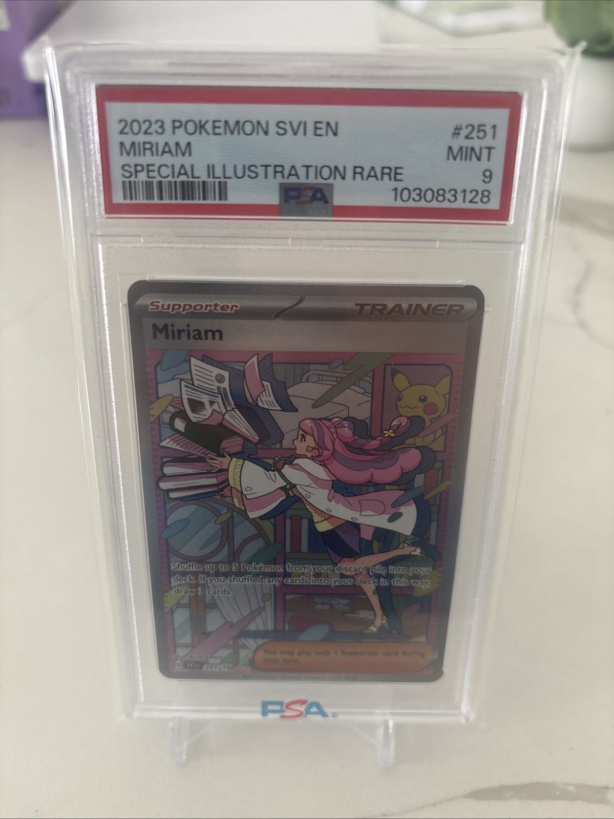 2023 Pokemon Scarlet & Violet #251 Miriam Special illustration Rare PSA 9 Mint, photo