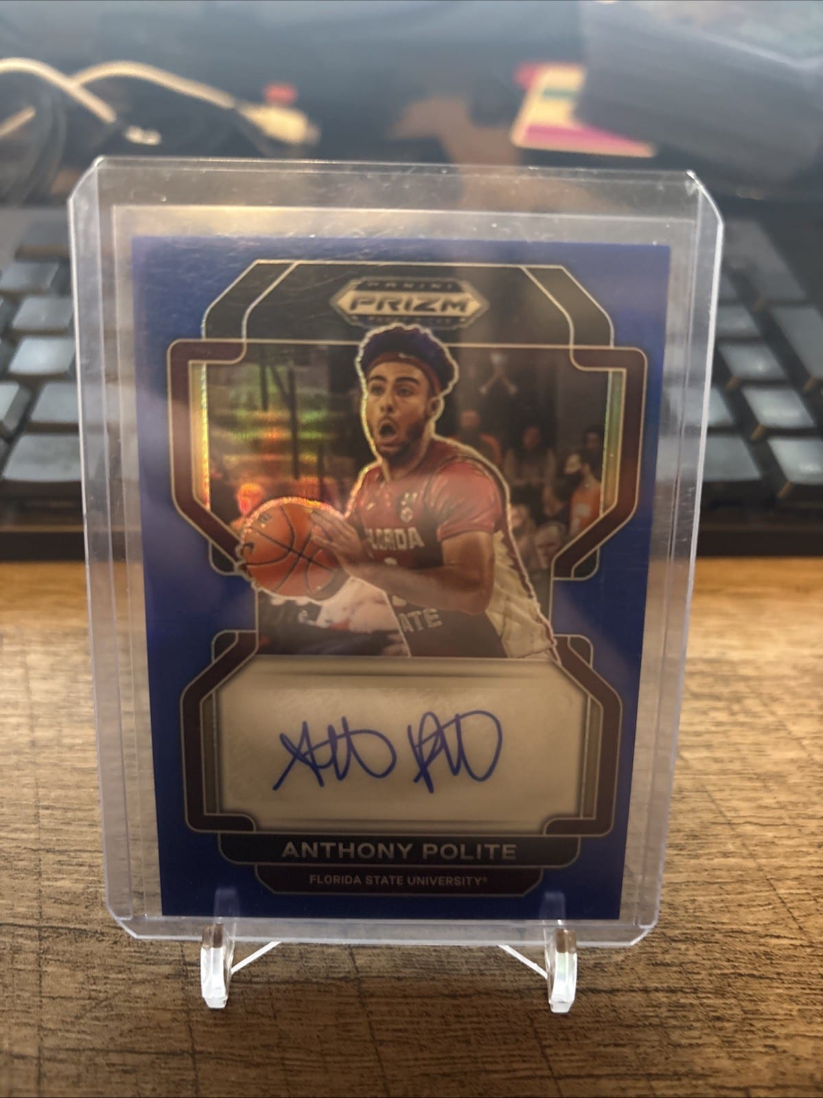 2022-23 Panini Prizm Draft Picks Autograph #DP-APO Anthony Polite /149 Blue Auto, photo