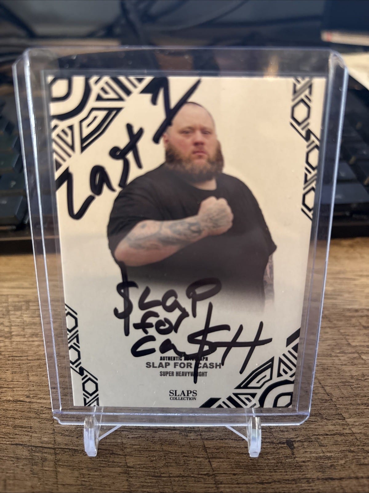 Slaps Collection Slap For Cash Autographed Trading Card Original Black Ink, photo