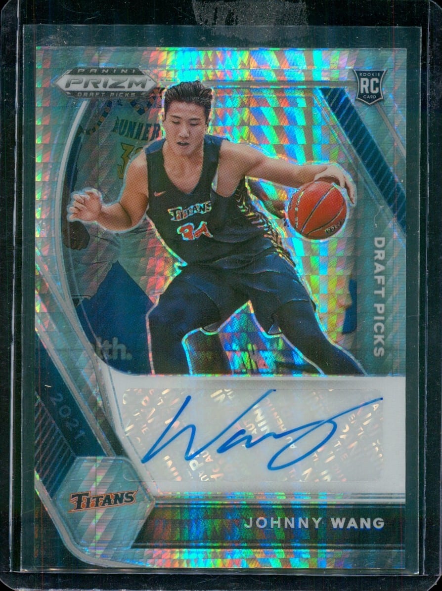 2021 Panini Prizm Draft Picks FOTL Hyper Prizm JOHNNY WANG Rookie Auto, photo