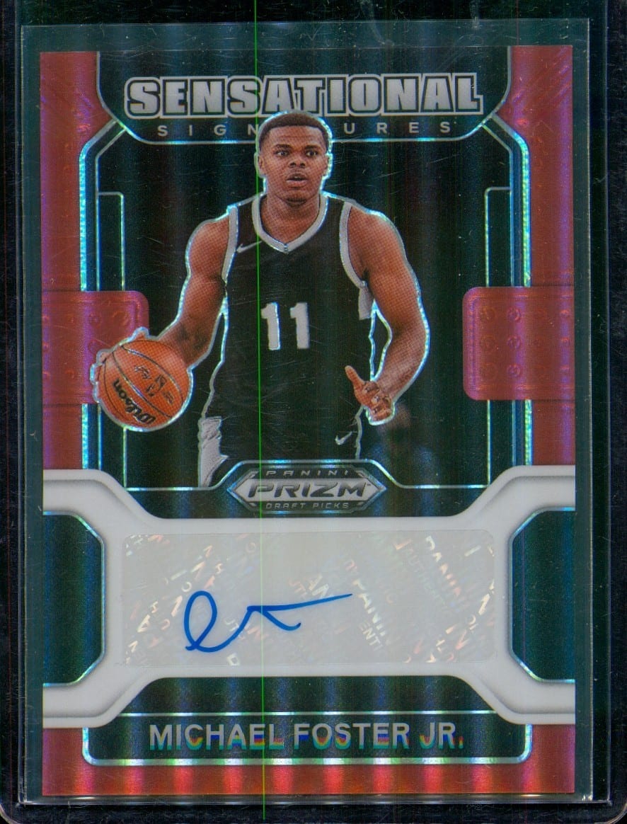 2022 Panini Prizm Draft Picks #SS-MFJ Michael Foster Jr. Red Auto #/199, photo