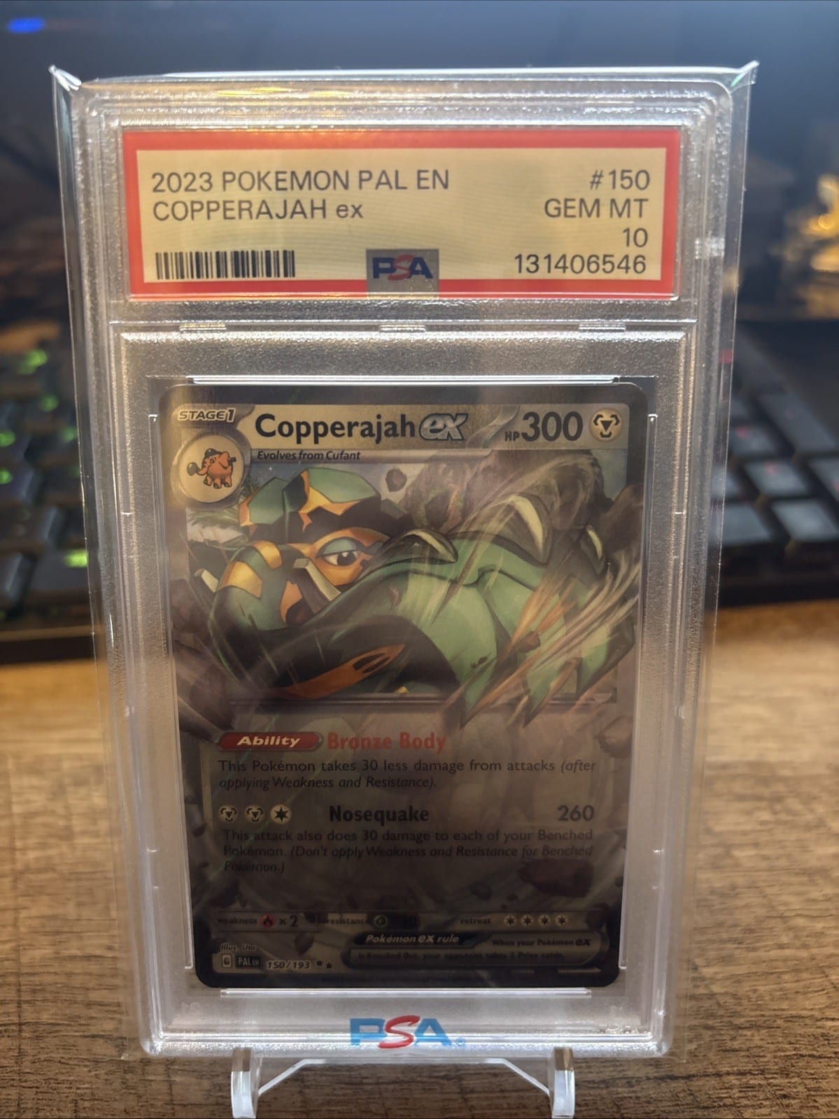 2023 Pokemon PAL EN Copperajah Ex #150 PSA 10, photo