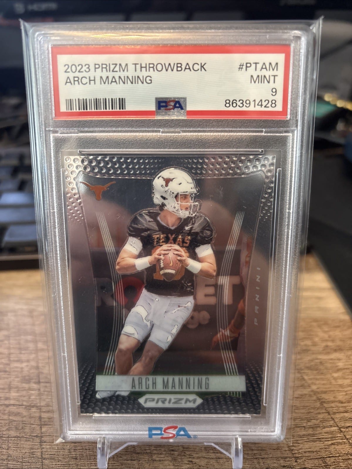 Arch Manning 2023 Prizm #PTAM Throwback PSA 9 (RC), photo