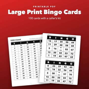 Large Print Bingo Printable for Seniors, cover