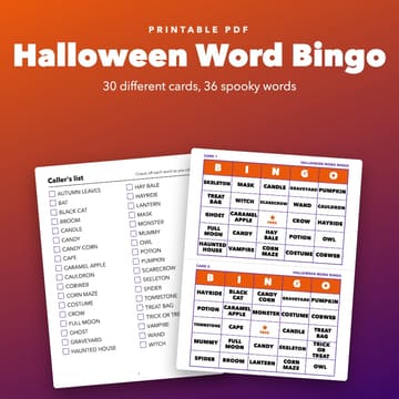 Halloween Bingo Printable for Kids and Classroom Parties, cover