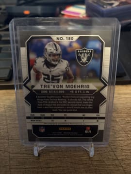 2021 Panini Obsidian Tre’Von Moehrig Auto #180 Green /50, photo 2