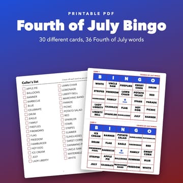 Fourth of July Bingo Printable for Family Parties, cover