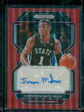 2022 Panini Prizm Draft Picks #DP-IVM Iverson Molinar Auto Prizms Red #/199