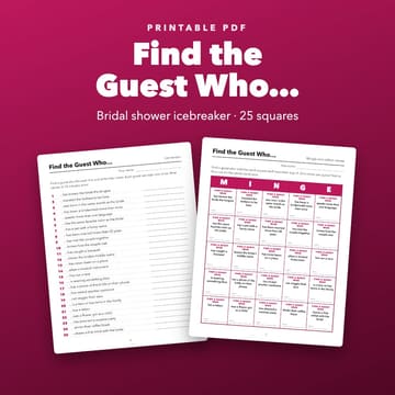 Find the Guest Who: Bridal Shower Icebreaker Game, cover