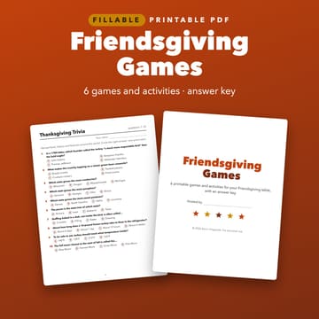 Friendsgiving Games Printable, cover
