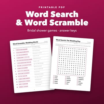 Bridal Shower Word Search and Scramble, cover