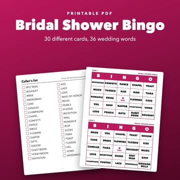 Bridal Shower Bingo: 30 Different Cards, cover