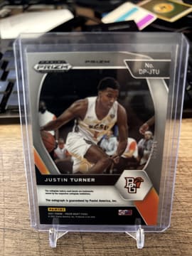2021-22 PRIZM DRAFT PURPLE ICE /99 AUTO JUSTIN TURNER BGSU, photo 2