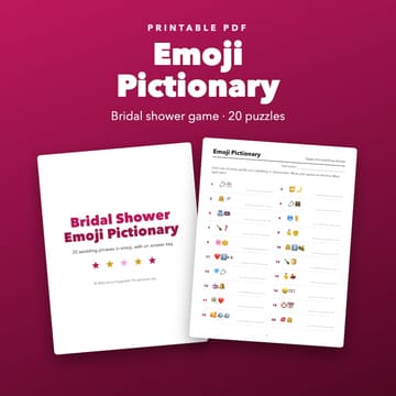 Bridal Shower Emoji Pictionary: 20 Wedding Puzzles, cover
