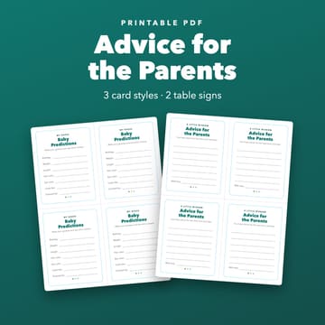 Advice for Parents to Be Cards: Baby Shower Wishes and Predictions, cover