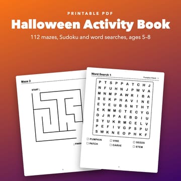 Halloween Activity Book for Kids Ages 5-8, cover