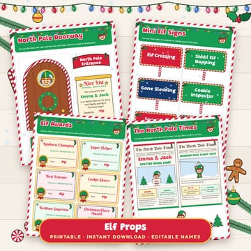 Christmas Elf Props Printable, cover