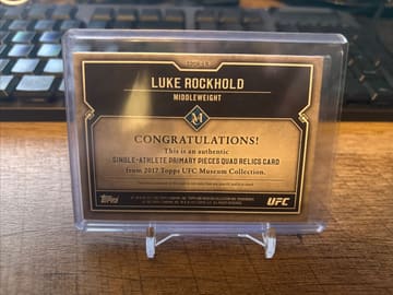 Luke Rockhold 2017 Topps UFC Museum /50 Primary Pieces Quad Relics #SPQR-LR, photo 2