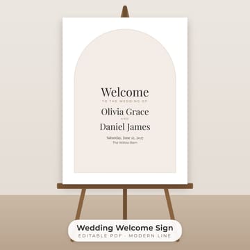 Modern Minimalist Wedding Welcome Sign Template, cover