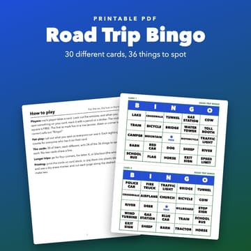 Road Trip Bingo Printable Car Game for Kids, cover