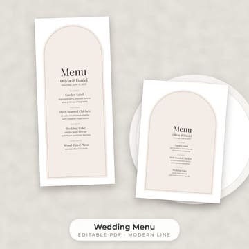 Modern Minimalist Wedding Menu Template, cover
