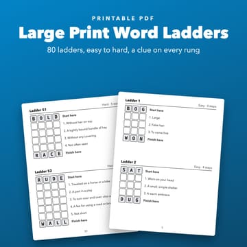Large Print Word Ladders Printable for Seniors, cover