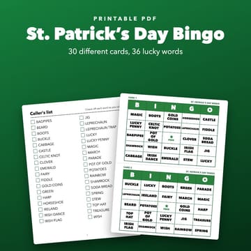 St. Patrick’s Day Bingo Printable for Kids and Classroom Parties, cover