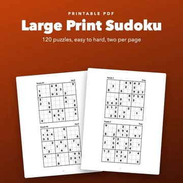 Large Print Sudoku for Seniors: 120 Puzzles, cover