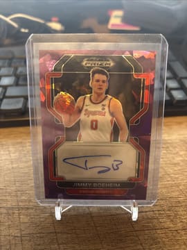 2022-23 Panini PRIZM Draft Purple Cracked Ice PRIZM /99 Jimmy Boeheim Auto