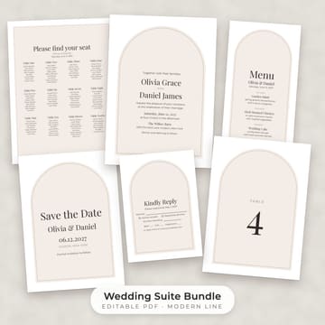 Modern Minimalist Wedding Template Bundle, cover