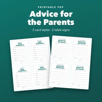 Advice for Parents to Be Cards: Baby Shower Wishes and Predictions, cover