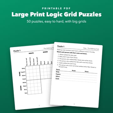 Large Print Logic Grid Puzzles Printable for Adults and Seniors, cover