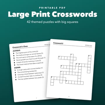 Large Print Crosswords Printable for Seniors, cover