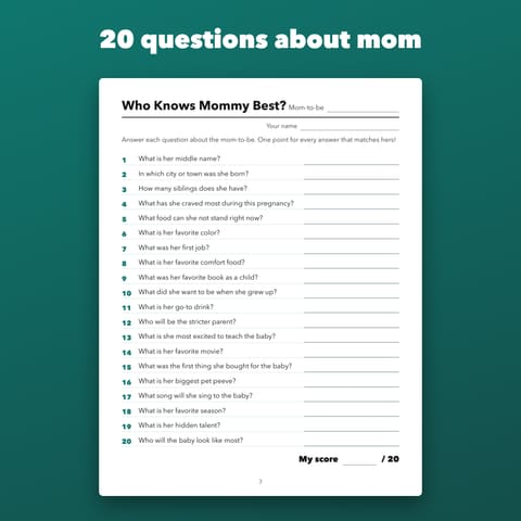 Who Knows Mommy Best Baby Shower Game, preview 1