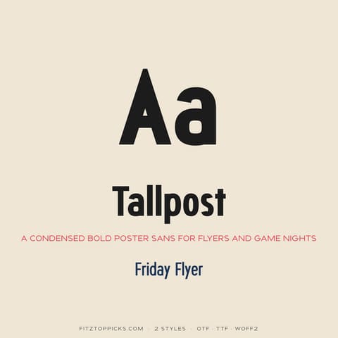Tallpost: Condensed Poster Sans Font (2 Styles, OTF TTF WOFF2), cover