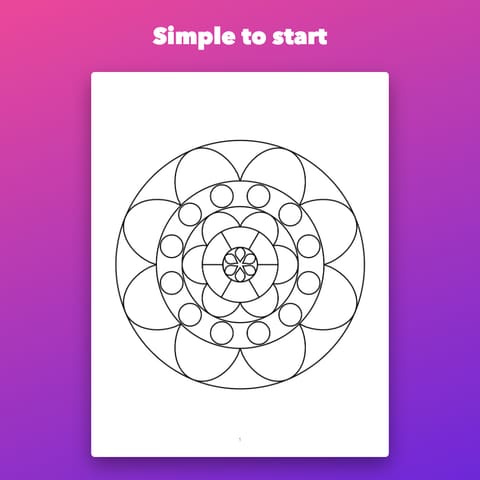 Easy Mandala Coloring Book Printable for Adults, preview 1