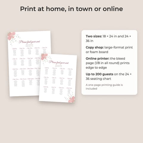 Watercolor Floral Wedding Seating Chart Template, preview 3