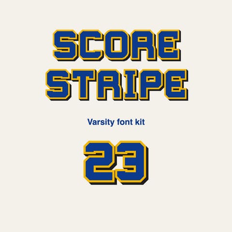 Scorestripe Varsity Font Full Kit: 5 Layered Jersey Font Styles, SVG Cut Files, Numbers, cover