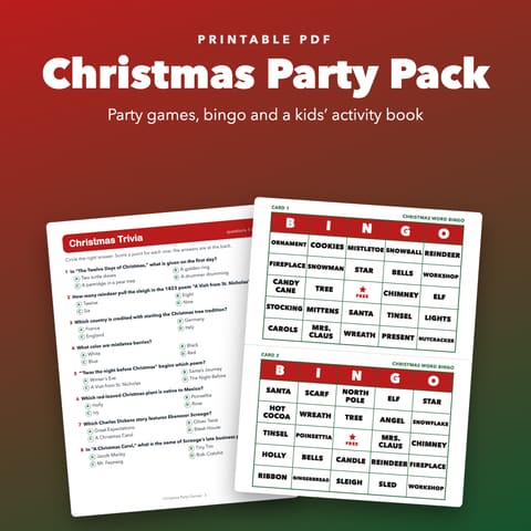 Christmas Party Pack Printable Bundle, cover