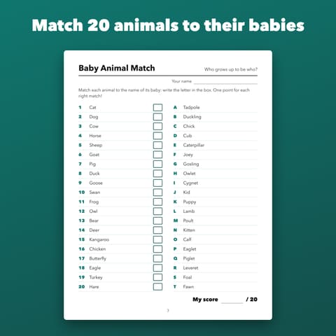 Baby Animal Match Baby Shower Game: 20 Pairs, preview 1