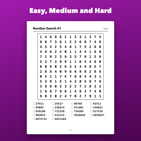 Large Print Number Search Printable for Seniors, preview 2