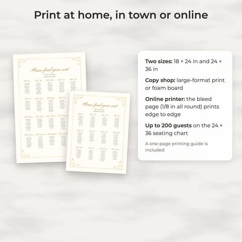 Classic Gold Wedding Seating Chart Template, preview 3