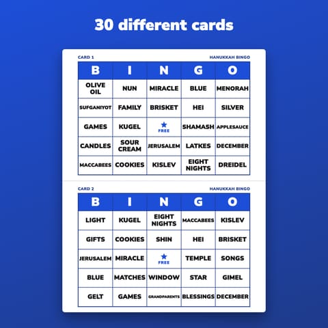 Hanukkah Bingo Printable for Families and Classrooms, preview 1