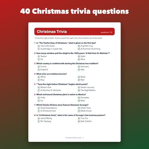 Christmas Party Games Printable for Family and Office, preview 2