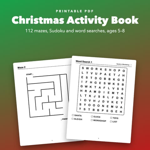 Christmas Activity Book for Kids Ages 5-8, cover