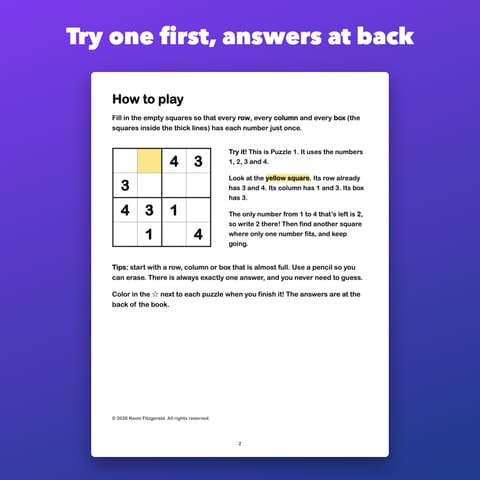 Sudoku for Kids Ages 6-10, preview 3
