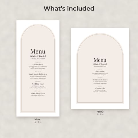 Modern Minimalist Wedding Menu Template, preview 1
